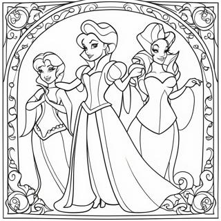 Page De Coloriage Vitrail Des Mechants Disney Fantaisistes 125826-59698