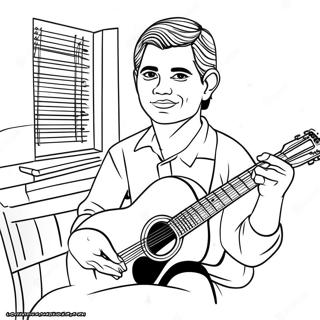 Page De Coloriage Divan Cornejo Avec Une Guitare 126367-60112