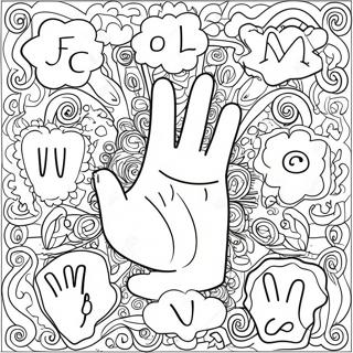 Page De Coloriage De Lalphabet En Langue Des Signes Colore 126443-60165