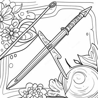 Page De Coloriage Aventure Arc Et Fleche Colore 126624-60307