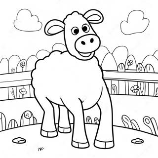 Page De Coloriage Shaun Le Mouton Jouant Dans Le Champ 126650-60325