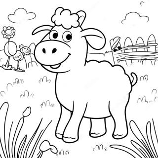 Page De Coloriage Shaun Le Mouton Jouant Dans Le Champ 126650-60326