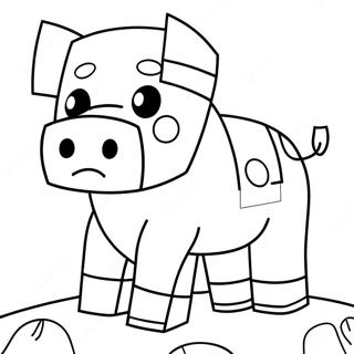 Cochon Minecraft Pages À Colorier