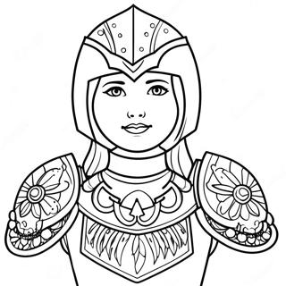 Page De Coloriage De Fille En Armure De Dieu 126909-60522