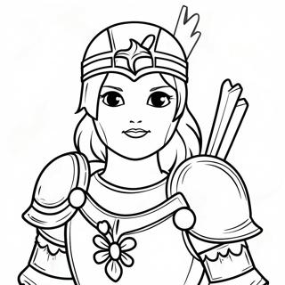 Page De Coloriage De Fille Courageuse En Armure De Dieu 126910-60525