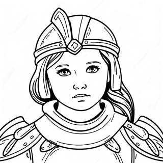 Page De Coloriage De Fille Courageuse En Armure De Dieu 126910-60526