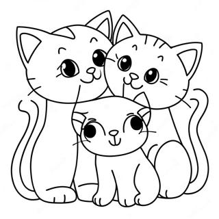 Page De Coloriage De Chatons Joueurs Avec Leur Mere 127269-60806