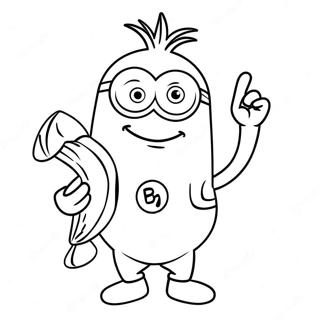 Minion Violet Tenant Une Banane Page De Coloriage 127374-60895