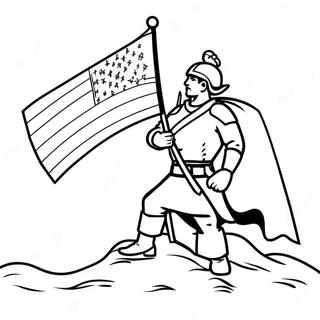 Veteran Courageux Avec Drapeau Page De Coloriage 127399 60910
