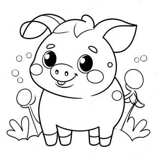 Cochon Kawaii Mignon Pages À Colorier