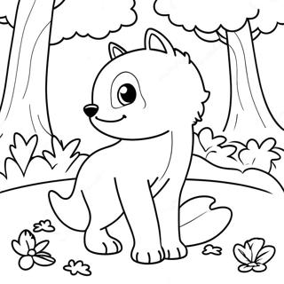Page De Coloriage Habitat Animal De Foret Mignon 127733 61299