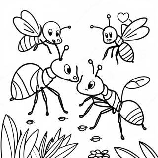 Page De Coloriage Fourmis Colorees Dans Un Jardin 127758-61314