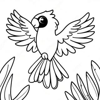 Page De Coloriage De La Majestueuse Macaw Volant Haut 127785 61337