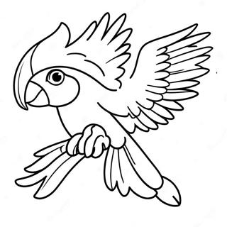 Page De Coloriage De La Majestueuse Macaw Volant Haut 127785 61338