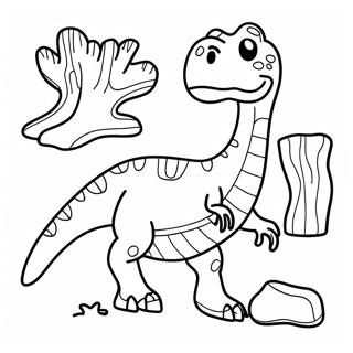 Fossile De Dinosaure Pages À Colorier