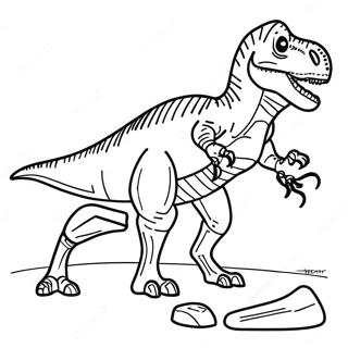 Page De Coloriage De Decouverte De Fossile De T Rex 127990-61493