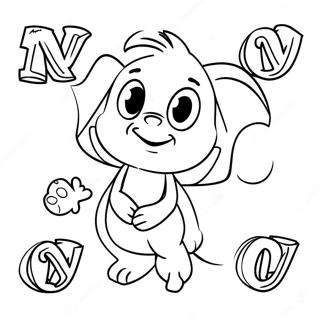Page De Coloriage Coloree De Lalphabet Disney 128044 61544