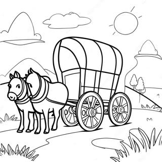 Page De Coloriage Du Voyage En Chariot Pionnier 128301 61742