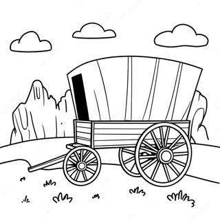 Page De Coloriage Du Voyage En Chariot Pionnier 128301 61744