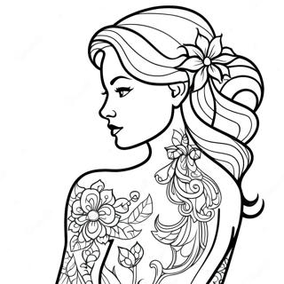 Coloriage Belle Tatouee Et Audacieuse 128454-61858