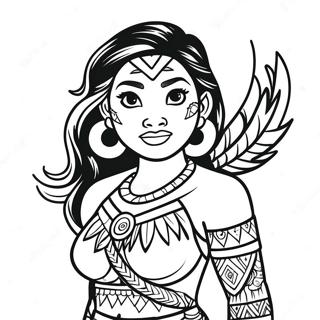 Page De Coloriage De Moana Tatouee Coloree 128456-61865