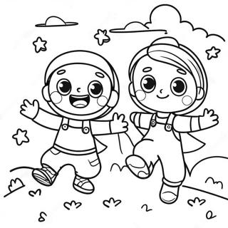Page De Coloriage Enfants Heureux Jouant 128945-62233