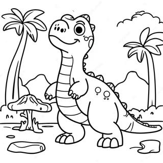 Page De Coloriage Ranch De Dinosaures Amical 128970-62253