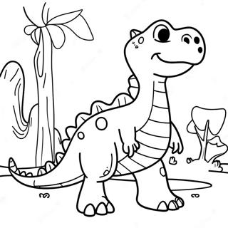 Page De Coloriage Ranch De Dinosaures Amical 128970-62254