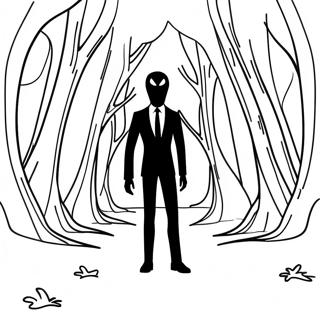 Page De Coloriage Foret Creepy De Slender Man 128995-62273