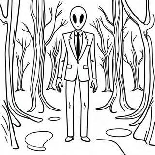 Page De Coloriage Foret Creepy De Slender Man 128995-62274