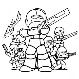 Page De Coloriage De La Scene De Bataille Miniforce 129201-62444