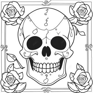 Page De Coloriage De Crane Gothique Et Roses 129329 62540