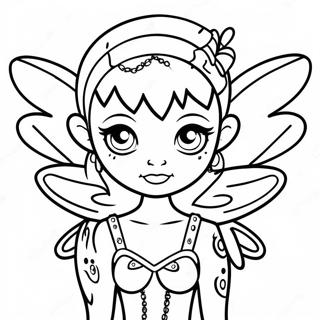 Page De Coloriage De Fee Punk Goth Avec Des Ailes 129331 62546