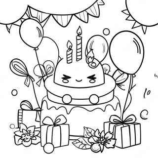 Page De Coloriage De Fete Danniversaire Festive 129454-62633