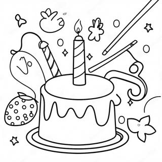 Page De Coloriage De Fete Danniversaire Festive 129454-62634