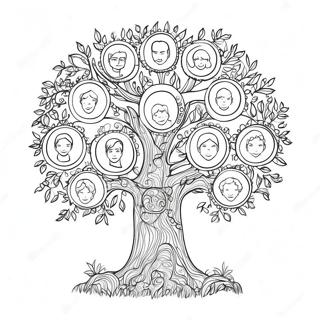 Page De Coloriage De Larbre Genealogique Creatif 129585 62741