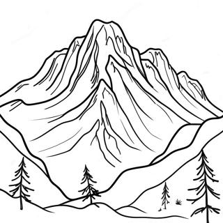 Page De Coloriage De Montagne Majestueuse Avec Neige Pages À Colorier