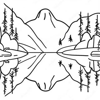 Page De Coloriage Du Reflet Dun Lac De Montagne Serein Pages À Colorier