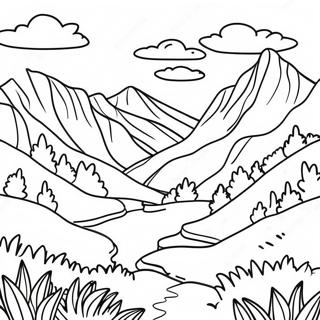 Montagne Réaliste Pages à colorier