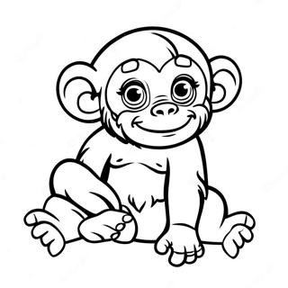Dessin A Colorier De Bebe Chimpanze Adorable 129711-62836
