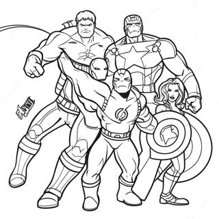 Dessin A Colorier De Lequipe Des Avengers Coloree 129737 62856