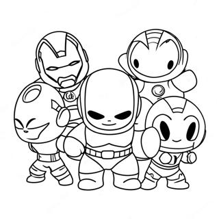 Dessin A Colorier De Personnages Des Avengers Mignons 129738 62860