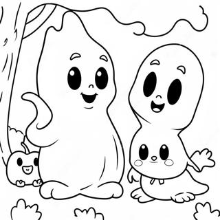 Page De Coloriage Casper Avec Des Amis Fantomes Amicaux 129866-62953