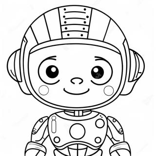 Page De Coloriage De Cyborg Mignon En Dessin Anime 129996 63061