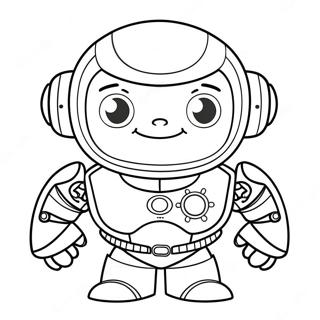 Page De Coloriage De Cyborg Mignon En Dessin Anime 129996 63063