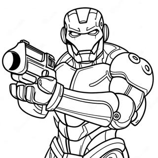 Page De Coloriage De Cyborg Avec Pistolet Laser 129997-63067
