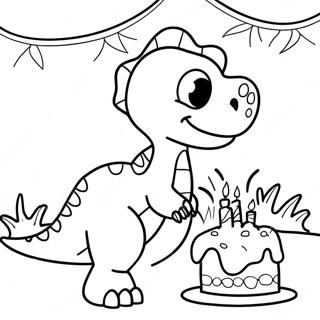 Anniversaire De Dinosaure Pages À Colorier