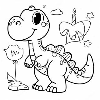 Page De Coloriage Danniversaire De Dinosaure 130326-63312