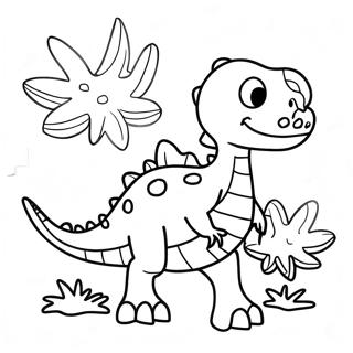 Page De Coloriage De Fete De Dinosaure Colore 130327-63314