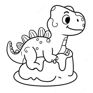 Page De Coloriage De Gateau De Dinosaure Mignon 130329-63321